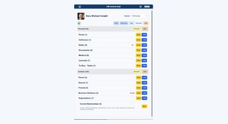 FM Central information sections screen